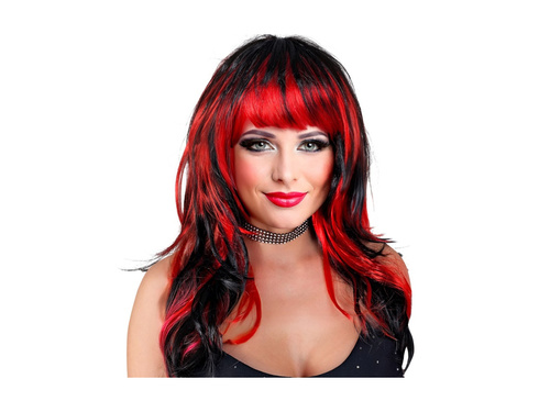 Czarno-czerwona peruka Vampiress