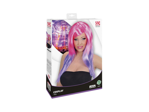 Różowo-fioletowa peruka dwukolorowa