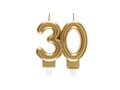 Gold 30th birthday candle - 7,5 cm - 1 pc.
