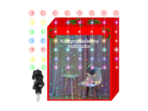 Light curtain with LED icicles - multicolor - 615 cm - 1 kpl.