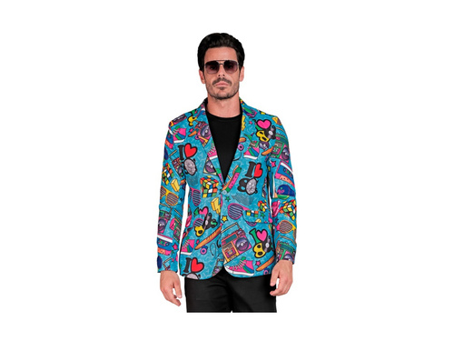 Imprezowa marynarka The 80s - turkusowo-jasnoniebieska