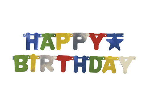 Happy Birthday colorful banner - 156 cm - 1 pcs.