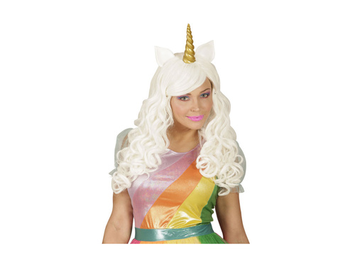 Peruka biała jednorożec