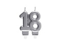 Candle for 18th birthday party silver - 7,5 cm - 1 pcs.