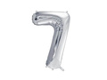 Balon foliowy cyfra 7 srebrna - 72 cm - 1 szt.