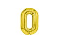Foil balloon number 0 gold - 40 cm