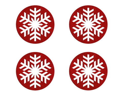 Podstawka pod kubek - Śnieżynka - 10 cm - 4 szt.