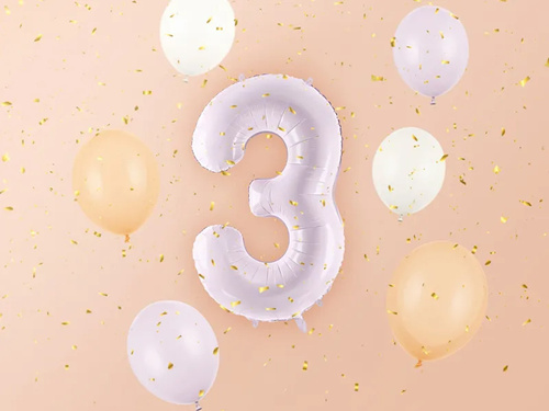 Number 3 Purple Foil Balloon - 72 cm - 1 pc
