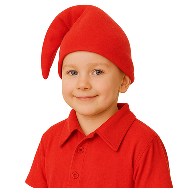 Czapka skrzata dla dziecka - czerwona - 1 szt.