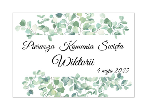 Personalizowana naklejka na księgę gości na I Komunię Świętą - 1 szt.