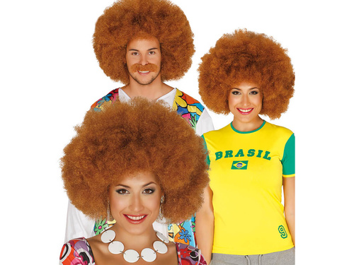Peruka mega afro brązowa - 1 szt.