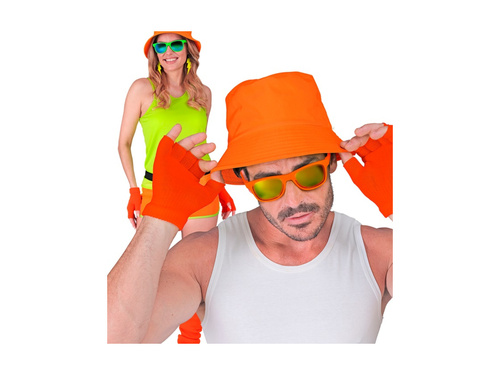 Neonowo pomarańczowe rękawiczki bez palców