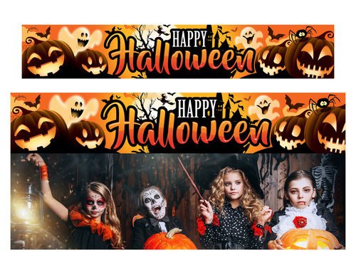 Pumpkin garland - 290 cm x 50 cm - 1 pc