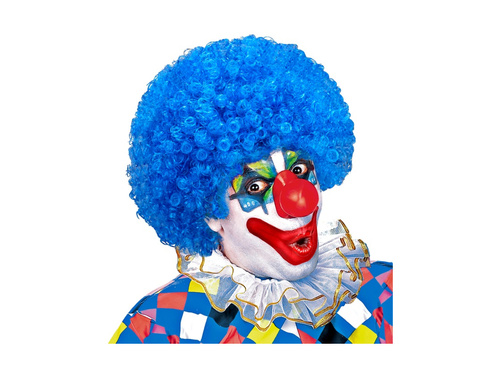 Kręcona peruka klauna jasnoniebieska włosy afro