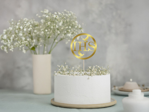 IHS 1st Holy Communion cake topper - 1 pc.
