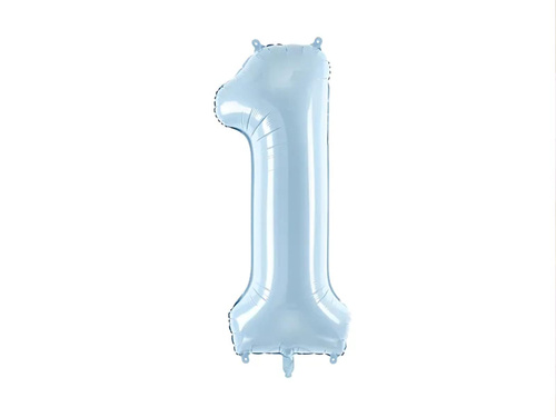 Number 1 Sky blue Foil Balloon - 72 cm - 1 pc