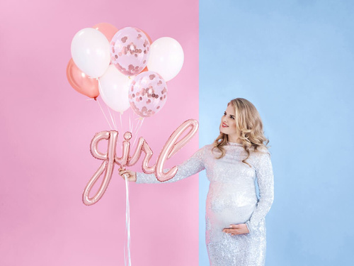 Foil balloon pink gold inscription Girl - 77 x 70 cm