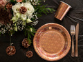 Rose gold holographic plates - 22,5 cm - 10 pcs.