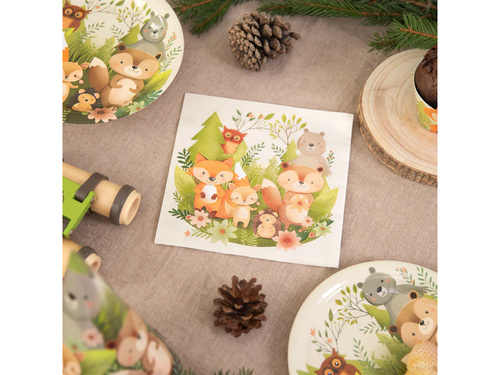 Birthday napkins Forest friends - 33 cm - 10 pcs.