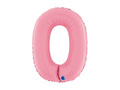 Balon foliowy cyfra 0 pastelowy różowy - 26" - 1 szt.