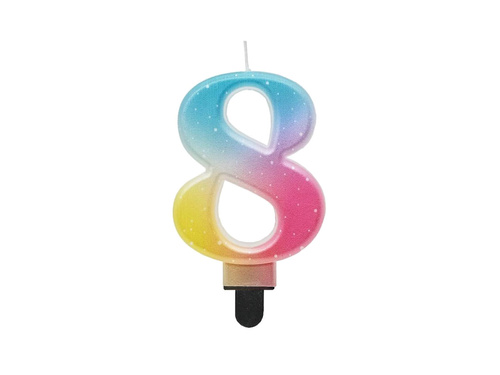 Pastel ombre number candle - 8 - eight