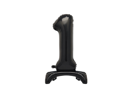 Foil balloon standing number 1 black - 76 cm - 1pc.
