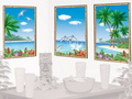 Hawaiian wall decoration Windows - 3 pcs.