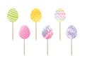 Easter cake picks Easter eggs Pastel - 6 pcs.