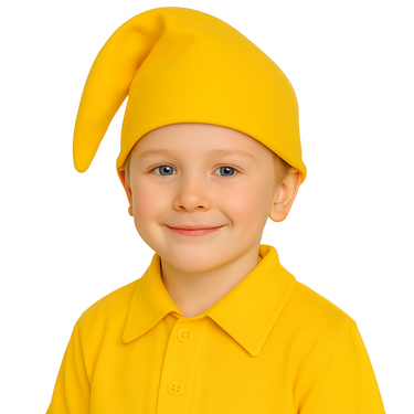 Czapka skrzata dla dziecka - żółta - 1 szt.