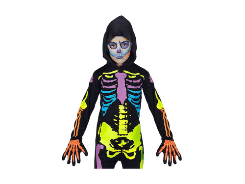 Neonowe trójwymiarowe rękawiczki kościotrupa - 3 kolory, dla dzieci