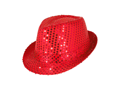 Kapelusz z cekinami czerwony - 1 szt.