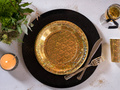 Gold holographic plates - 22,5 cm - 10 pcs.