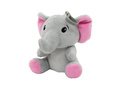 2-in-1 plush toy balloon weight elephant with pink ears with loop - 11 cm - 120g