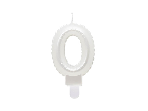 Pearl number candle white - 0 - zero