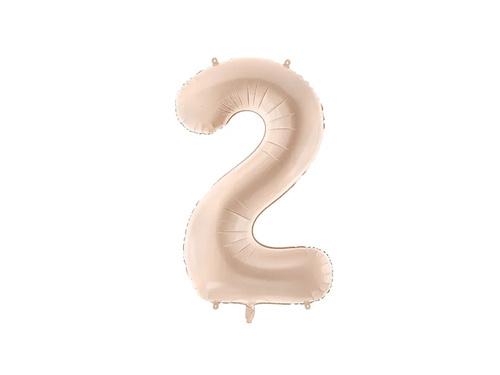 Number 2 Beige Foil Balloon - 72 cm - 1 pc