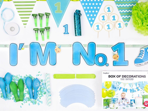 Party Box - Party Box - Set of decorations for birthday party I'm no. 1 for a boy