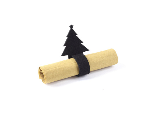 Serwetnik ze wzorem świątecznym - Choinka - 21 cm - 4 szt.