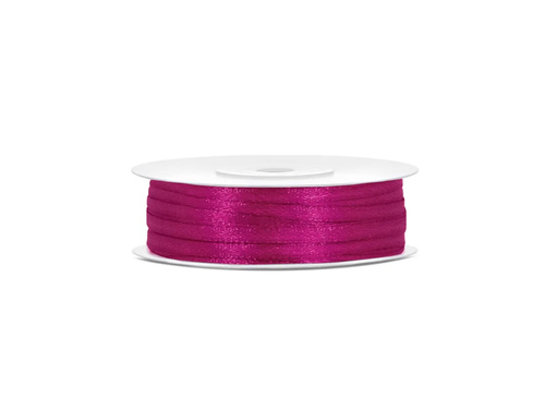 Satin ribbon, fuchsia, 3 mm / 50 m, 1 pc.