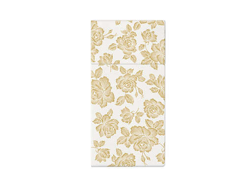 Cutlery pockets Golden roses - 40 cm - 25 pcs.