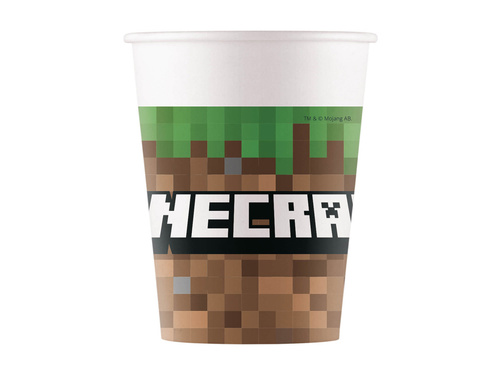 Kubeczki urodzinowe Minecraft - 200 ml - 8 szt.