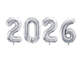 Zestaw balonów foliowych 2026 srebrny - 72 cm