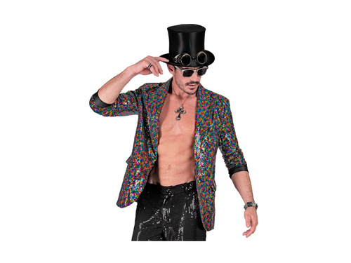 Imprezowa marynarka Party Fashion - wielokolorowa cekinowa