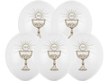 Balloons with gold print IHS Holy Communion - white - 37 cm - 50 pcs.