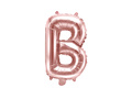 Foil balloon letter "B" pink and gold - 35 cm