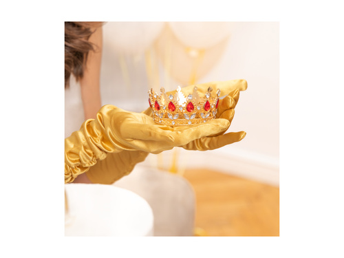 Korona na tort - 10 cm - złota z kryształkami - 1 szt.