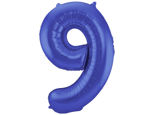 Number 9 Matte Blue Foil Balloon - 86 cm - 1 pc