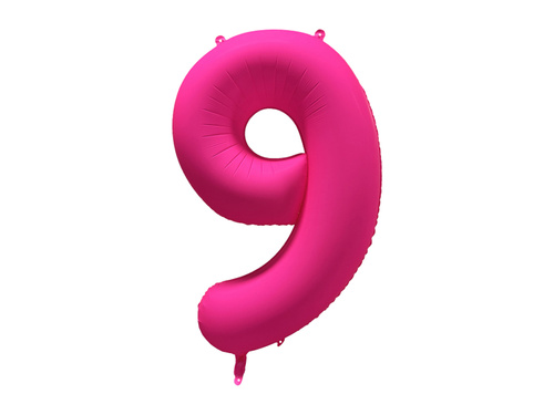 Large Number 9 Neon Pink Foil Balloon - 86 x 70 cm - 1 pc