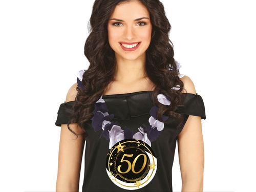 50th birthday necklace, black, 1 pc