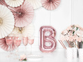 Foil balloon letter "B" pink and gold - 35 cm