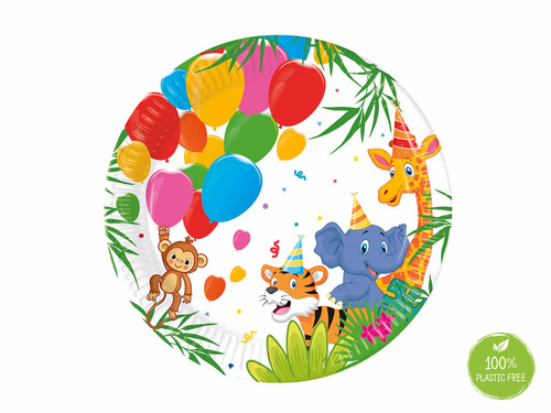 Safari birthday plates - 20 cm - 8 pcs.